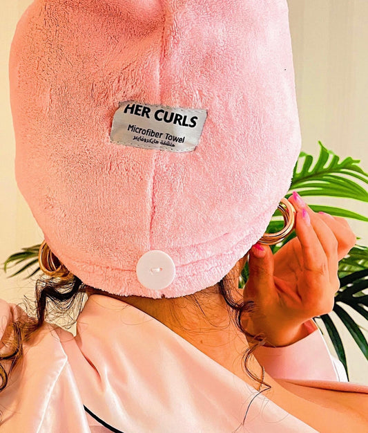 HER CURLS - Microfiber Towel Pink