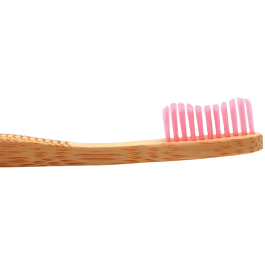 فرشاة أسنان بامبو - وردي