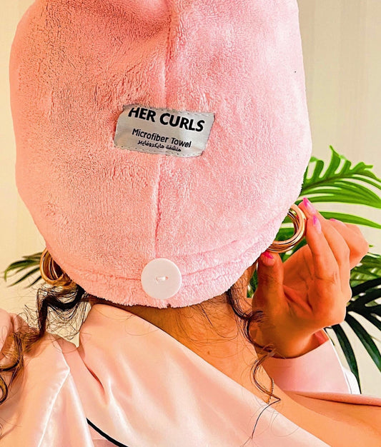 HER CURLS - Microfiber Towel Pink